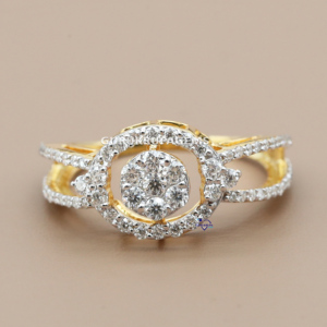 Anillo de compromiso de Plata de Ley 925 único para mujer, Diamante de corte claro VVS y moissanita blanca, joyería de boda fina - Product Image 1