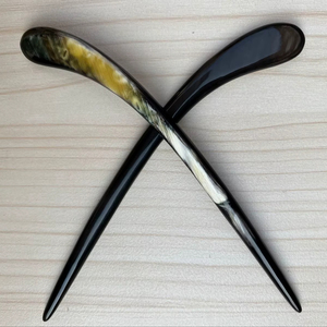 Polished Finish Buffalo Horn <b>Hair</b> <b>Pins</b> for Women's Ox Horn <b>Hair</b> Styling Stick Natural Accessory - Product Image 1