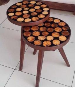 Meubles de jardin en résine et en bois au design moderne Belles tables pour le salon - Product Image 4