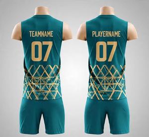 ชุดบาสเก็ตบอลแบบสั่งทำพิเศษสำหรับผู้ชาย เสื้อกล้ามและกางเกงขาสั้น ระบายอากาศได้ดี พิมพ์ลายแบบระเหิดสี - Product Image 1