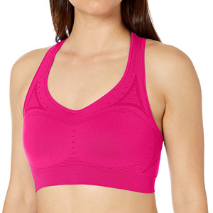 Light <b>Blue</b> Ribbed Sports <b>Bra</b> With Cutout Design For Women Workout Fitness Seamless Supportive Athletic Top - Product Image 6