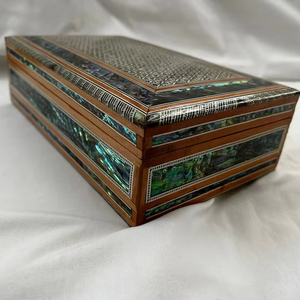 Elegante joyero de madera con incrustaciones de madreperla, caja de regalo distintiva para oportunidades al por mayor - Product Image 1