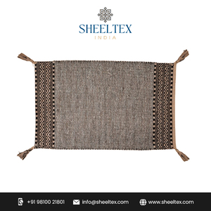 Fourniture d'usine tapis en coton personnalisable 4 côtés glands faits à la main pour salon chambre et porte d'exercice utiliser tapis tissé à la main tapis - Product Image 2