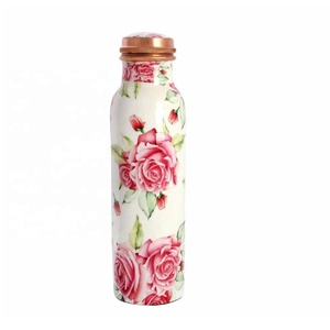 Enamel Printed Copper <b>Water</b> <b>Bottle</b> Yoga <b>Water</b> <b>Bottle</b> Ayurvedic Copper Vessel Leak Proof Copper <b>Water</b> <b>Bottle</b> - Product Image 5