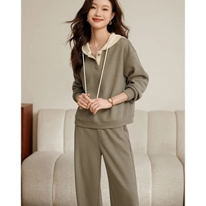 ชุดวอร์ม2ชิ้นสำหรับเด็กชายหญิง2-13ปีเสื้อผ้าลำลองแบบสวมหัวสไตล์คลาสสิกและฤดูใบไม้ผลิและฤดูใบไม้ร่วง - Product Image 4