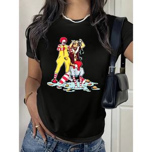 Camiseta de ocio para mujer para Primavera/Verano Top estampado estándar de un color hecho en China - Product Image 1