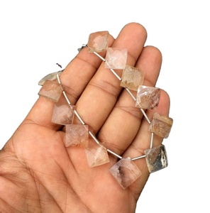 2020 gros naturel cuivre rutile pierres précieuses à facettes forme carrée Briolette perles véritable fabricant de produits de haute qualité - Product Image 1