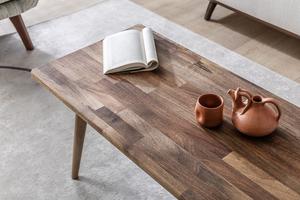 Mesa de Centro de Nogal, Estilo Moderno de Mediados de Siglo, Mesa de Centro Rectangular de Madera de Nogal Maciza, Muebles de Sala de Estar de Primera Calidad - Product Image 3