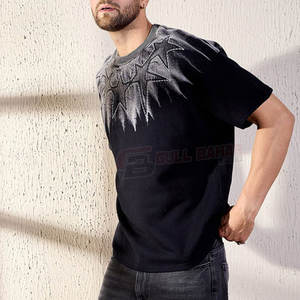 T-shirt décontracté à manches courtes pour homme, col rond, 100 % coton toile, imprimé par transfert thermique sur le devant, respirant, coupe ample, idéal pour l'été - Product Image 5