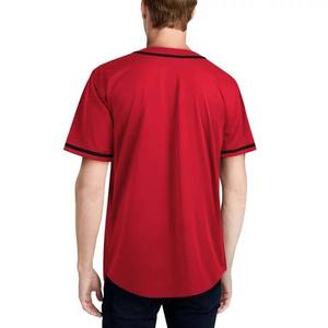 Vente en gros de qualité supérieure logo de broderie personnalisé chemises de baseball maillot de baseball rouge à la mode pour jeunes adultes vêtements de sport - Product Image 2