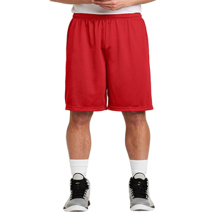 Pantalones cortos deportivos con logotipo personalizado para hombre, pantalones cortos de malla deportivos informales para correr, baloncesto, patrón sólido, cintura elástica, teñido liso - Product Image 1