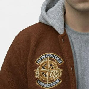 Chaqueta Universitaria de Forro Polar de Alta Calidad para Hombre, Chaqueta de Invierno con Logotipo Personalizado, Bordado de Chenilla, Estilo Letterman de Béisbol - Product Image 4