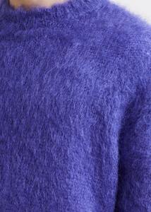 Pull en mohair brossé sur mesure de haute qualité, col rond, pour homme, texture moelleuse, style hip-hop, pull pour homme - Product Image 3