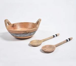 Wooden Salad <b>Bowl</b> Table Dinnerware Custom Wood Decorative <b>Dessert</b> <b>Bowl</b> Wholesale Wood Rustic Dough Wood Tableware <b>Bowl</b> for Salad - Product Image 4