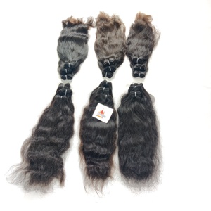 Extensiones de Cabello Humano Natural Negro Sin Procesar para Mujer, Cabello Indio Remy 100% con Doble Trama a Máquina, Ondulado, Cutícula Alineada - Product Image 3