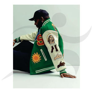 Venta al por mayor de chaquetas de bombardero personalizadas de satén de alta calidad unisex Chicago College chaqueta de béisbol para los hombres - Product Image 4