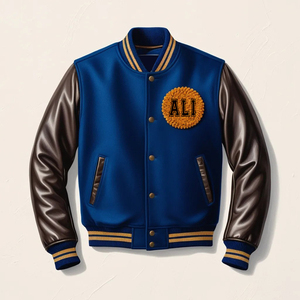 Chaqueta universitaria de béisbol para hombre, chaqueta ajustada a prueba de viento con logotipo personalizado, precio al por mayor, ropa informal, estilo Letterman - Product Image 4