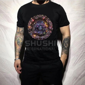 Le plus populaire T-shirt pour homme avec strass personnalisé 100% coton tricoté écologique respirant de haute qualité - Product Image 2