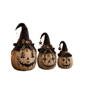 Chapeau de sorcière tendance en forme de couvercle, fait main, pour rangement effrayant, idéal pour la collecte de bonbons d'Halloween, en osier noir emblématique, style <span class=keywords><strong>Jack</strong></span>-O'-Lantern - Product Image 1