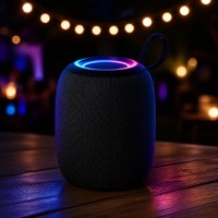 Mini haut-parleur étanche IPX7, haut-parleur sans fil portable BT 5.3 avec LED RGB et micro intégré pour les fêtes en plein air