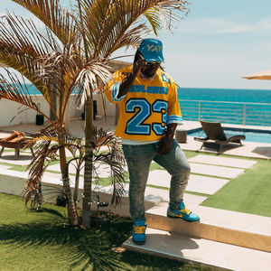 Camiseta cuadrada de malla de secado rápido personalizada, camiseta de gran tamaño con cuello en V para hombres, fútbol, baloncesto, fútbol; conjunto de calcetines serigrafiados incluidos - Product Image 6