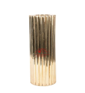 Florero de Metal con Acabado Dorado Brillante y Pulido, Estilo Moderno, para Bodas, Decoración del Hogar, Vajilla Disponible - Product Image 5
