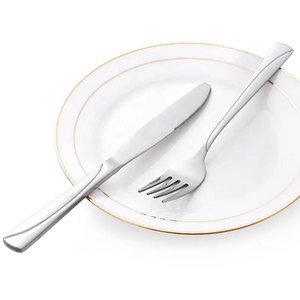 Vaisselle en acier inoxydable, ensemble de couverts épaissis, fourniture légère de luxe pour hôtels, ensemble couteau, fourchette et cuillère, couteau de table en acier miroir - Product Image 4