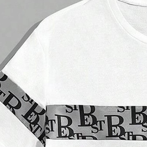 T-shirt et costume court pour hommes vêtements motif été à manches courtes hauts t-shirts col rond hauts hommes t-shirt décontracté Streetwear - Product Image 1