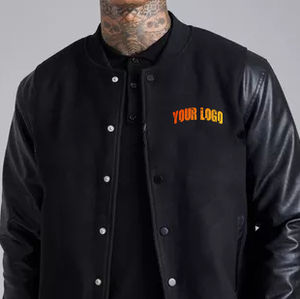 Chaqueta universitaria de poliéster 100% personalizada para hombre, chaqueta con letras de alta calidad con logotipo frontal, colección de invierno 2025 - Product Image 2