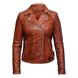 TESSUTO Veste de moto en cuir véritable pour femme, matelassée, imperméable, respirante, style vintage, tendance - Product Image 1