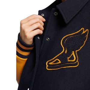 <b>Mixed</b> Varsity Bomber College Baseball Jacket for Men & Women in 100% Cotton Coated Breathable <b>Fabric</b> Streetwear with Pockets - Product Image 6