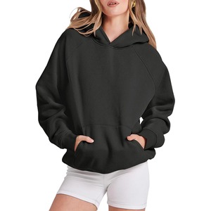 Sudadera con capucha de forro polar de algodón para mujer personalizada al por mayor ropa estampada bordada sudaderas con capucha talla grande Sudadera con capucha para mujer - Product Image 2