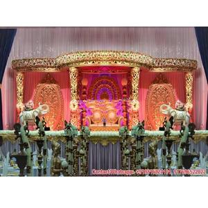 งานแต่งของอินเดียใต้ mangalyam mandap ชุดรูปแบบแกรนด์สีทองแบบมาเลย์สำหรับงานแต่งงานของชาวฮินดู - Product Image 1