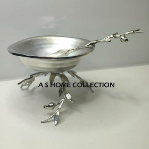 Intérieur Brillant Poli Forme Ronde Poignée Dorée Fleur Design Aluminium Métal Bol Ustensiles de Cuisine Table à Manger Lot de 4 Bol - Product Image 3