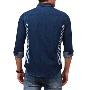 Chemise en jean classique à manches longues pour homme, respirante, 100 % coton, élégante, décontractée, boutonnée, pour le travail quotidien, l'extérieur, durable, hiver - Product Image 3