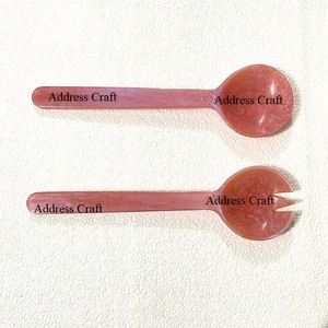 Juego de servidor de ensalada de resina de lujo hecho a mano vendedor superior indio cuchara de servicio grande tenedor para el hogar Hotel restaurante Decoración de mesa uso - Product Image 4