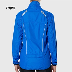 Chaqueta con cremallera de ciclismo azul real para mujer, forro de nailon de algodón transpirable, ropa deportiva informal, procesamiento de punto, venta al por mayor - Product Image 5