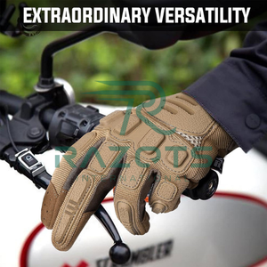 ถุงมือมอเตอร์ไซค์หนังแท้คุณภาพสูงขายดี น้ำหนักเบา กันน้ำ ระบายอากาศ รองรับหน้าจอสัมผัส กันลื่น - Product Image 2