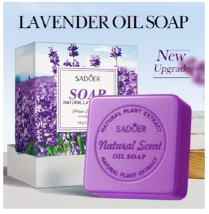 Savon artisanal à la lavande et au panthénol, soin naturel de la peau, hydratant, barre de bain, nettoyage doux, emballage de vente au détail - Product Image 2