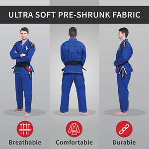 Kimono de Jiu Jitsu Brasileño BJJ de Ajuste Cómodo, Uniforme de Artes Marciales para Entrenamiento Diario - Product Image 3