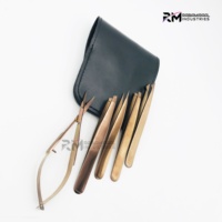 Pinzas para cejas inclinadas RMI Juego de pinzas para cejas de oro rosa de alta calidad con tijeras de resorte Suministros para cejas de tendencia superior OEM
