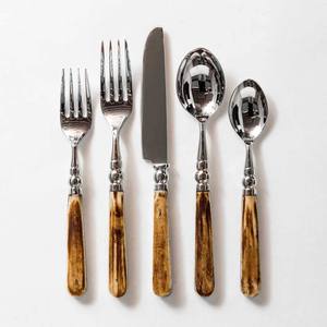 Cubiertos de acero inoxidable de diseño más alto, juego de cubiertos de 5 uds con asas de resina para el hogar, mesa de comedor, juegos de cubiertos - Product Image 5