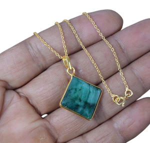 Joyería de piedras preciosas Esmeralda para mujer, colgante de estilo bohemio de plata, joyería de plata de ley 925, colgante hecho a mano de tendencia, Regalo para mamá - Product Image 1