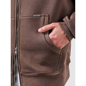 Sweat-shirt essentiel en molleton français marron érable avec fermeture éclair - Product Image 4