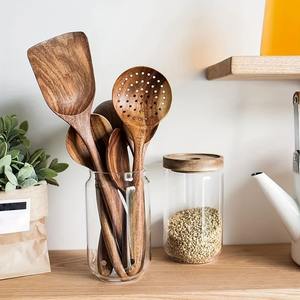 ArtisanVibe Cuillère en bois et cuillère à remuer Ensemble 10 pièces Outil de cuisson Passe au lave-vaisselle Meilleur prix pour les cadeaux en gros - Product Image 1