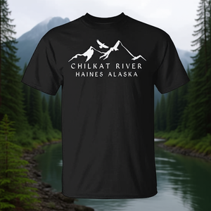 Chilkat River Haines Alaska T-shirt noir unisexe taille adulte - Product Image 3
