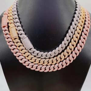 Cadena de eslabones sólidos de Plata de Ley 925 con certificación IGI, chapado en oro blanco de 14K, VVS, moissanita, diamante, estilo cubano, collares de cadera finos - Product Image 3