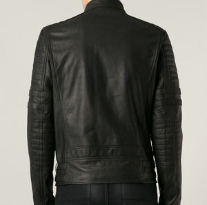 2024 High Quality <b>Men's</b> Stylish Leather <b>Jacket</b> Casual Wholesale Solid Color with Stand Collar - Product Image 4