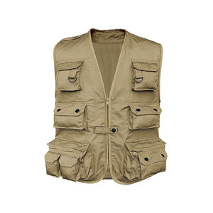 Chaleco Cargo informal para hombre, bordado, Color sólido, cuello en V, multibolsillo, transpirable, a prueba de viento, para deportes de invierno, uso al aire libre, corto - Product Image 1