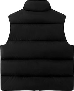 Gilet matelassé court pour femme, fermeture éclair, col montant, sans manches, gilets matelassés courts - Product Image 2